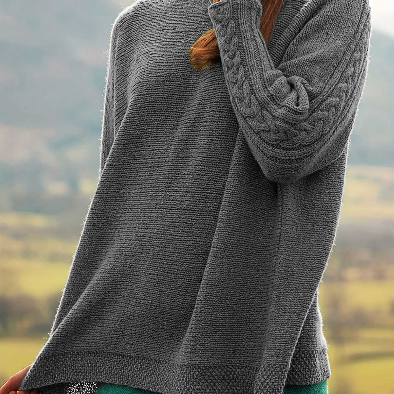 Solid Boat Neck Pullover Sweater Women's Clothing