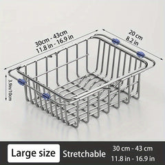 Retractable Stainless Steel Drain Basket Sink Rack