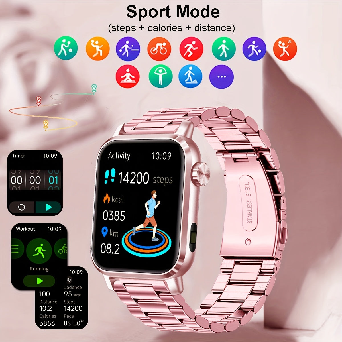 COIUSOR Smart Watch with LED Flashlight 4