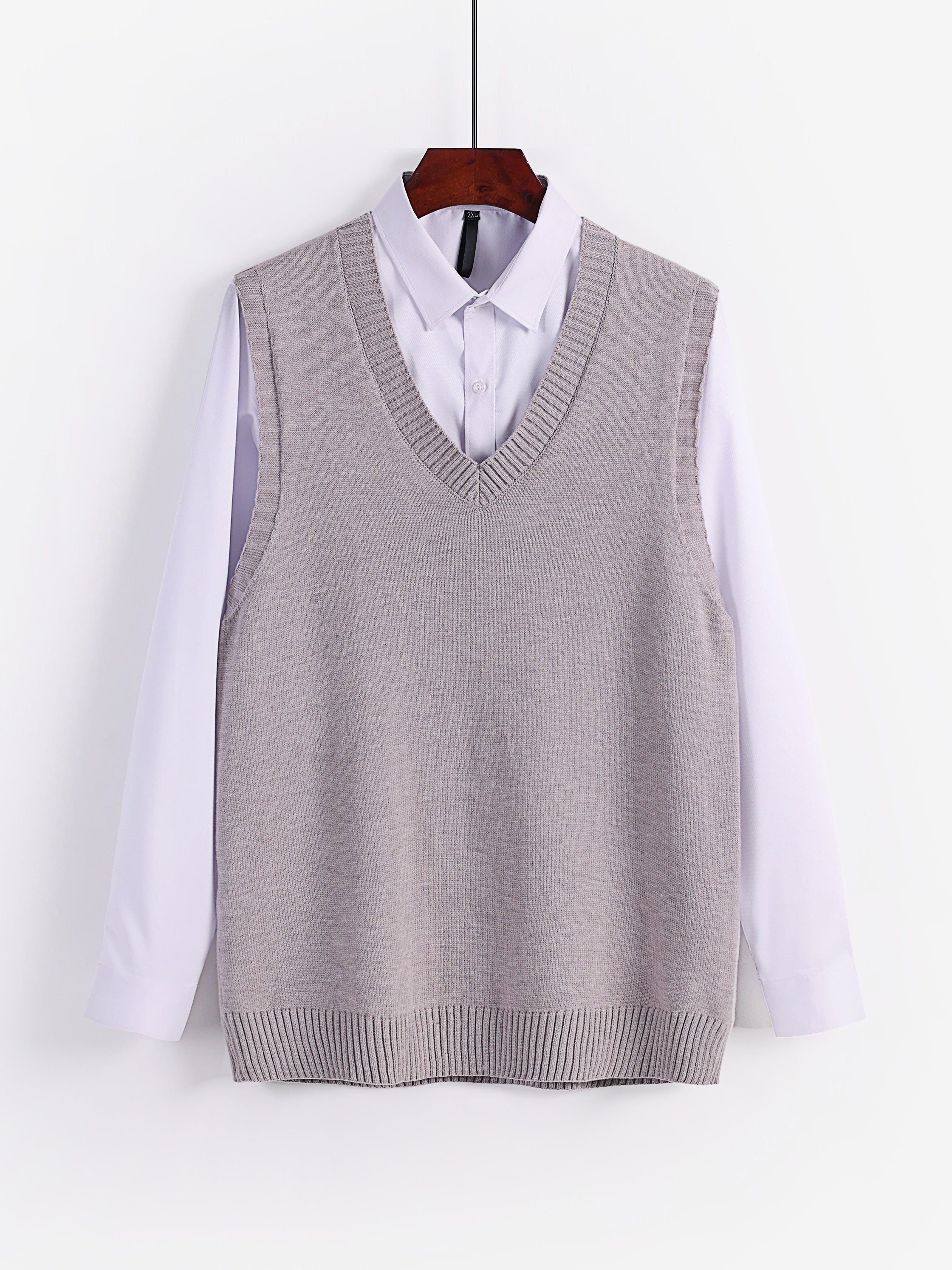 Men's V Neck Knitted Sweater Vest for Autumn Winter