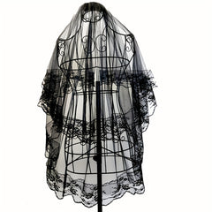 Double Layer Lace Veil for Women - Elegant Wedding Accessory
