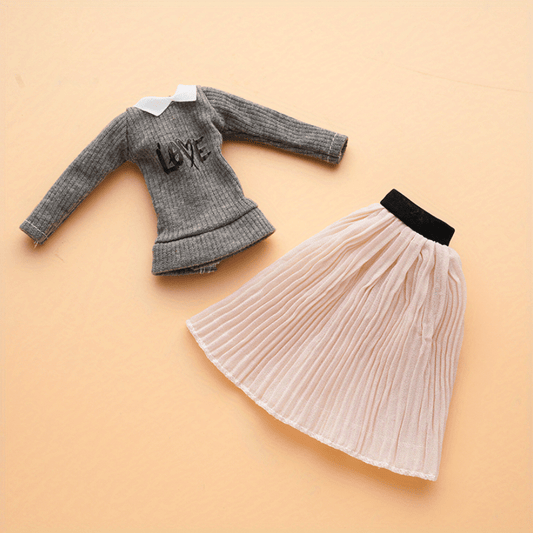 Casual Dress Outfit for 29.97 cm Doll DIY Dollhouse Toys