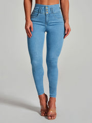 Stretchy High Rise Skinny Jeans Slim Fit Curve Sculpting High Waist Jean Pants