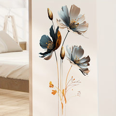 2pcs 3D Flower Wall Stickers Living Room Pvc Self-adhesive 23.6 x 11.8 inch