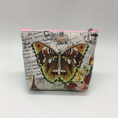 Cartoon Butterfly Pattern Zipper Coin Purse Small Storage Bag Key Bag
