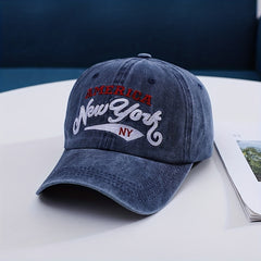 Vintage Embroidery Denim Baseball Cap Distressed Sunshade Hat
