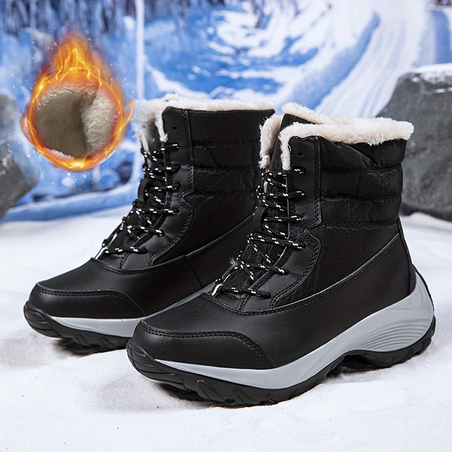 Women's Thick Fleece Lining Snow Boots Anti slip Outdoor Hiking Boots