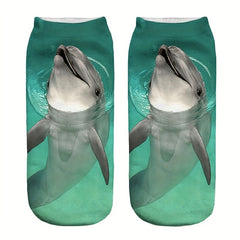 5 Pairs 3D Animal Print Low Cut Women's Socks