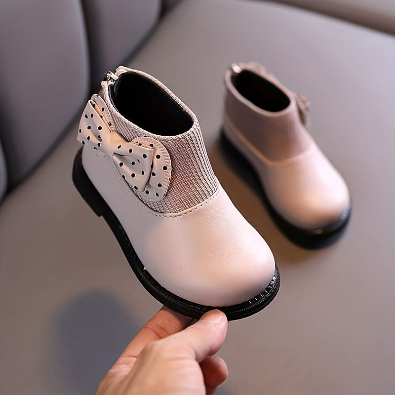 Girls Bowknot Boots Warm Fleece Boots for Autumn/Winter