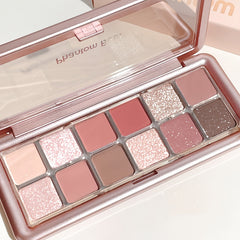 Gray Pink Rose Eyeshadow Palette Low Saturation Pearly Diamond Shimmer Matte