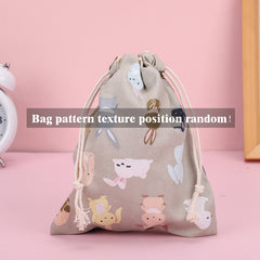 Rabbit Flower Leaf Drawstring Bag Storage Coin Pouch Key Bag
