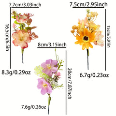 DUOJIAOYAN Butterfly Orchid Hair Clip Colorful Floral Headpiece for Weddings