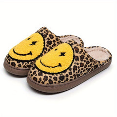 Women's Lightning Smile Face Pattern Plush Slippers