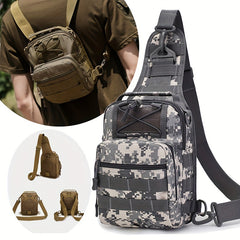 Men's Tactical Crossbody Bag Camo Chest Bag for Outdoor Hiking Camping