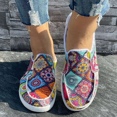 Geometric Pattern Flat Shoes Women's Lightweight Walking Shoes
