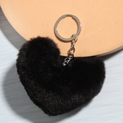 Fluffy Love Heart Keychain Faux Fur Handbag Pendant