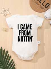Cute Cartoon Pattern Baby Boys Short Sleeve Onesie