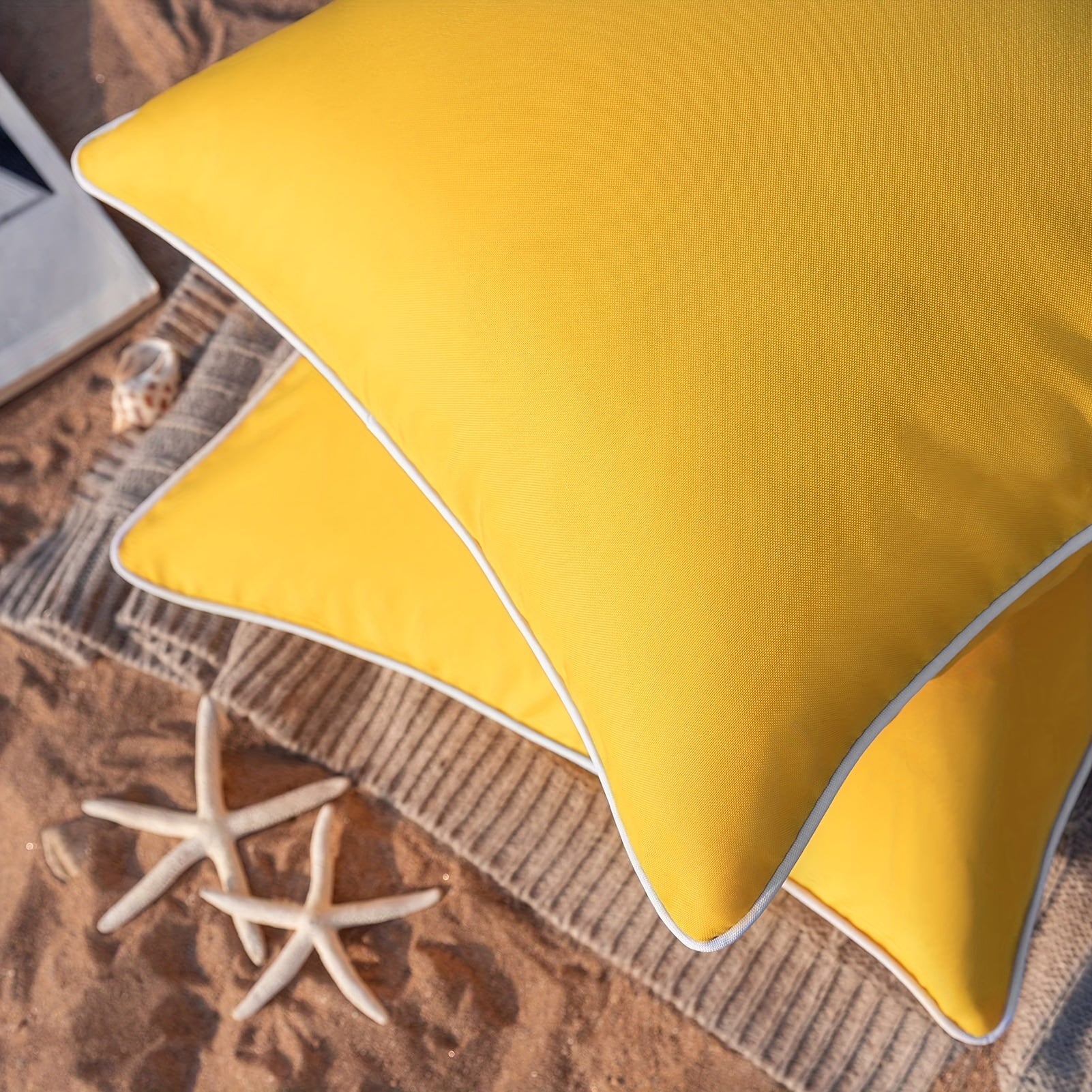 2pcs Outdoor Waterproof Throw Pillow Covers Decorative Square Pillowcase