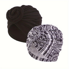 2pcs Set Ladies Turban Bonnet Leopard Inner Hijab Caps Casual Hijab Hat