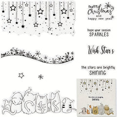 Cat Transparent Stamp Under The Stars Greeting Mood Word