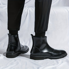Men's High Top Zipper Boots Assorted Colors Dress Up Walking Shoes