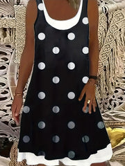 Colorblock Polka Dots Tank Dress
