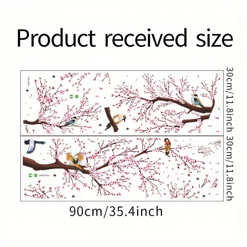 Chinese Plum Wall Stickers Tree Branch Bird Pvc Waterproof Self-Adhesive