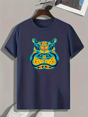 Monster Print Men's Graphic T-shirt for Summer