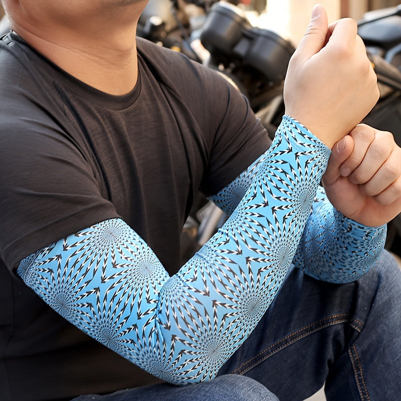 Summer Sunscreen Sleeves Long Tattoo Arm Guard Flower Pattern Sleeves