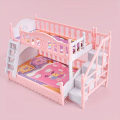 Mini Princess Bed Set for 12" Dolls - Dollhouse Accessories