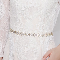 Bridal Rhinestone Wedding Belts - Clear Crystal Sash Belt