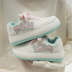 Letter Patched Stylist Skate Shoes for Women