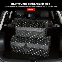 Car Trunk PU Leather Storage Box Foldable & Removable