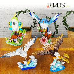 Bird Family Building Blocks Toy Mixed Animal Figurine Educational Creative Play