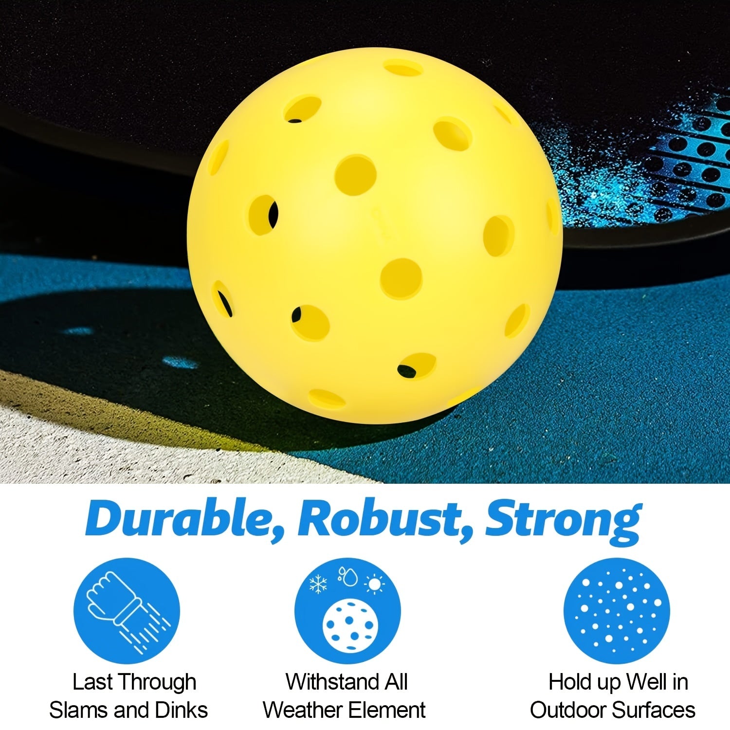 4pcs Durable Pickleballs with Waist Bags for Outdoor Play