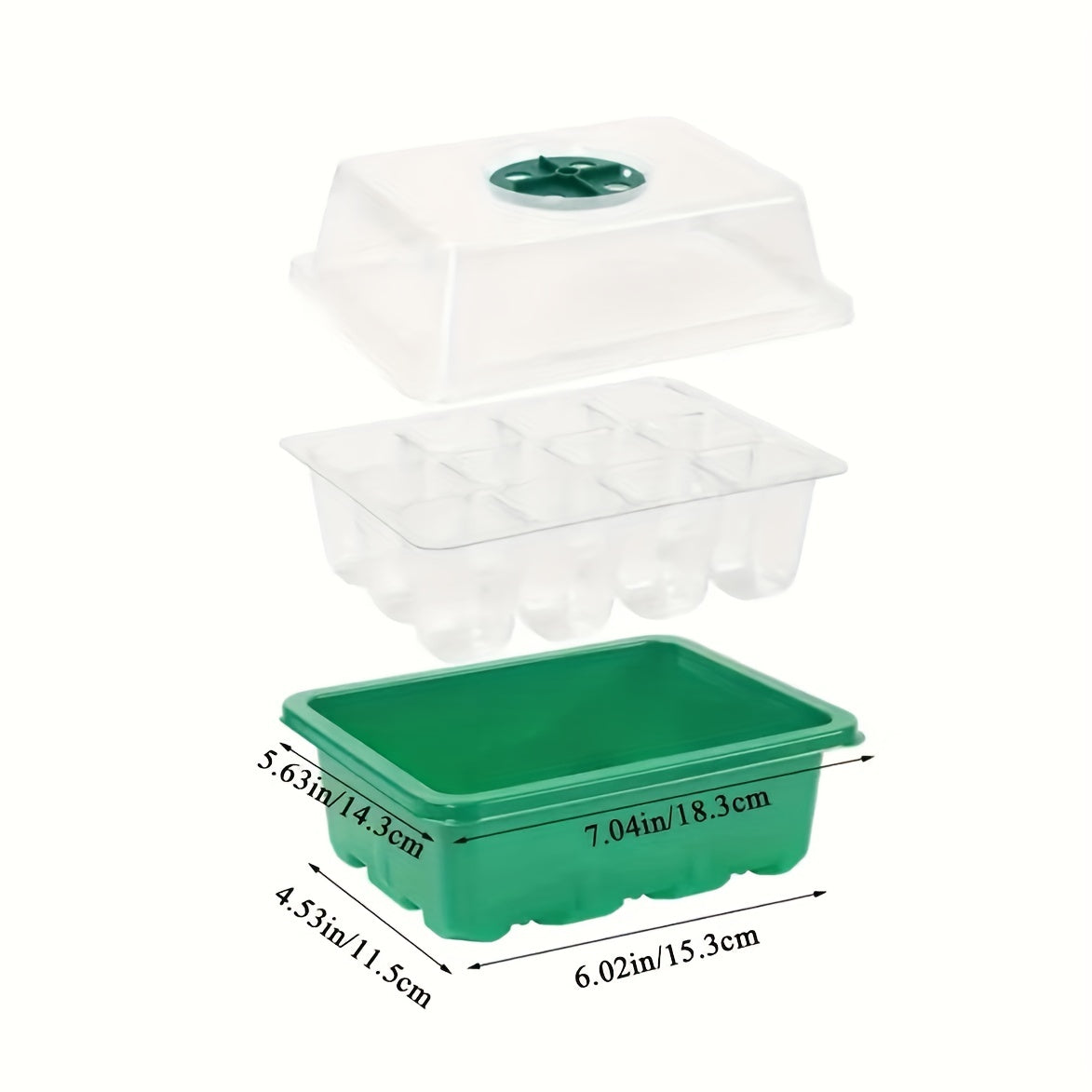 12 Hole Seed Grow Planter Box Seed Starter Tray Seeding Kits