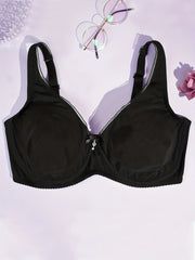 Women's Rhinestone Bow Front Underwire Full Cover Bra