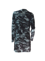 Women's Camo Print Cardigan Long Sleeve Coat