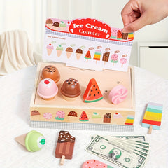 Wooden Ice Cream Selling Rack Set Toy