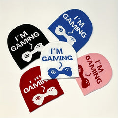 Knit Beanie Hat Gamepad Pattern Men Women