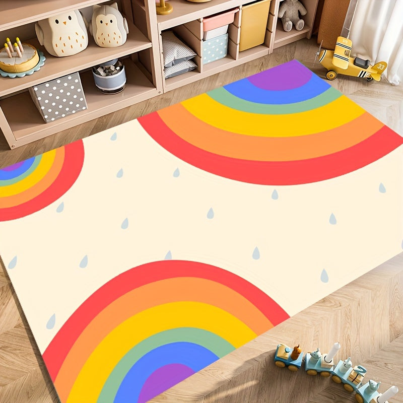 Soft Fluffy Rainbow Large Carpet Area Carpet Non Slip Living Room Bedroom