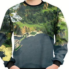 Kids Hot Game Map 3D Print Sweatshirt