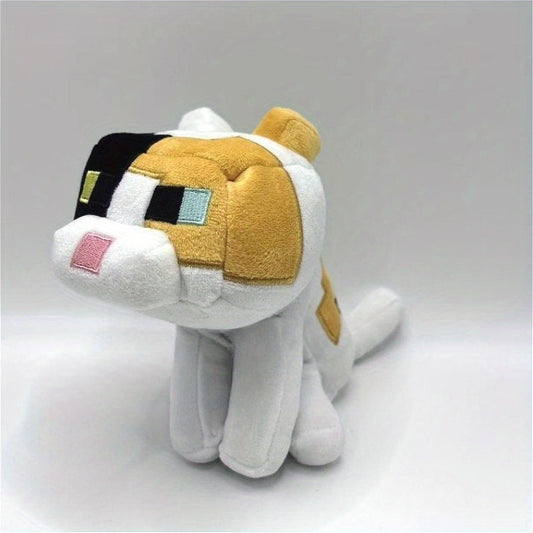Yellow Plush Doll Sitting Soft Polyester Desktop Decor for Living Room or Office