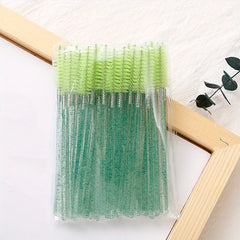 50pcs Crystal Eyelash Brush Spoolie Brushes for Extensions and Mascara
