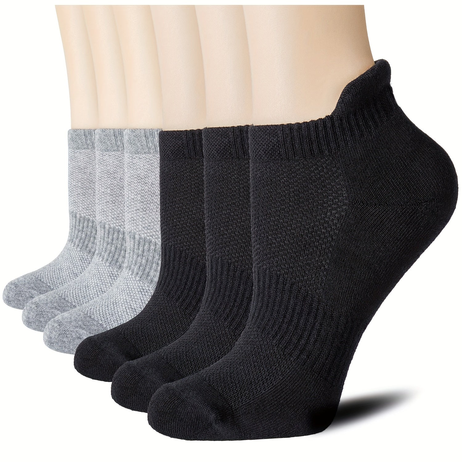 6 Pairs Low Cut Ankle Socks for Running Breathable Moisture Wicking Durable