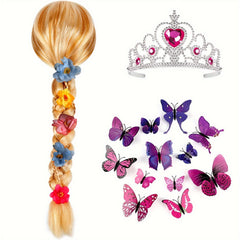 Blonde Princess Wig with Tiara for Girls