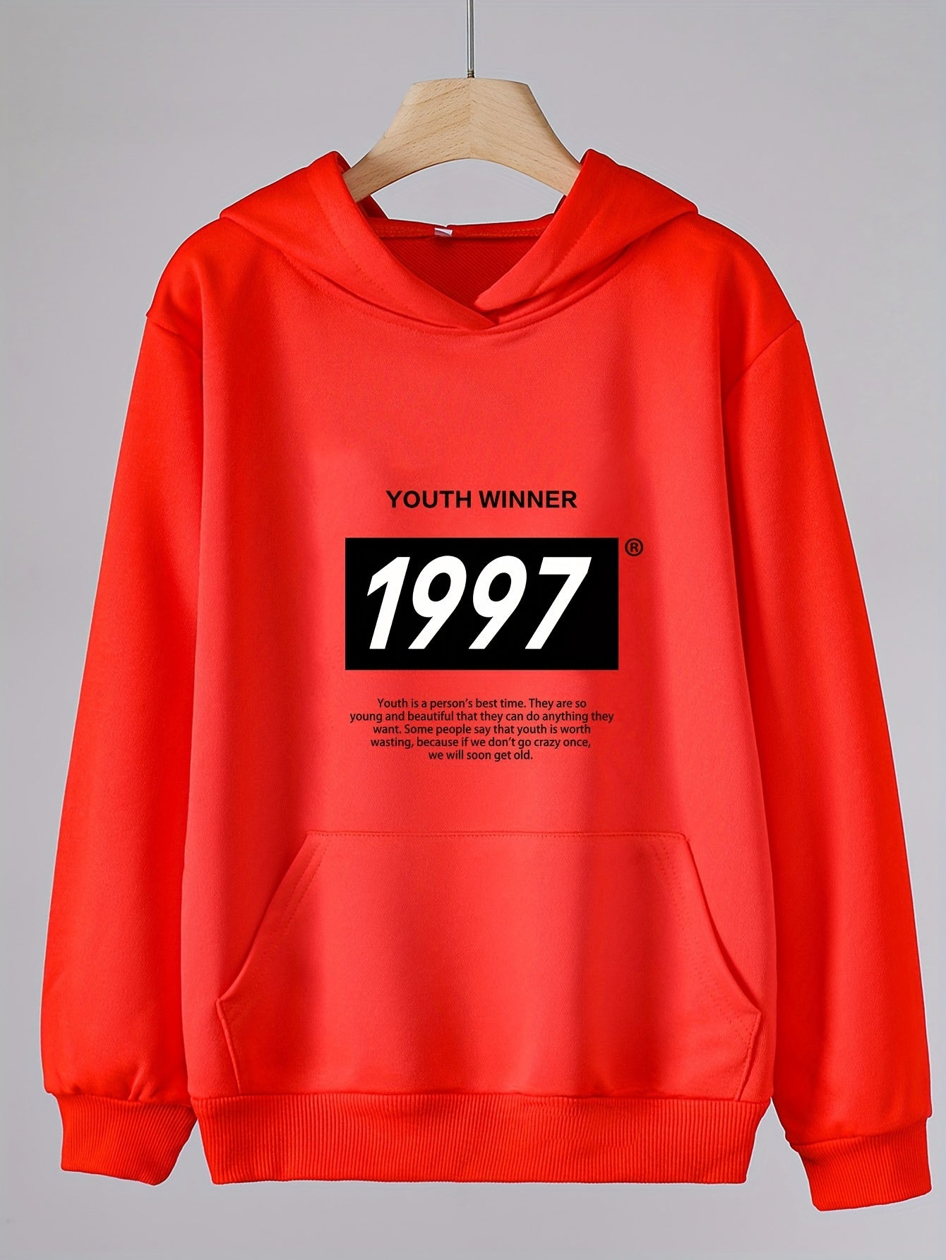 1997 Girls Cartoon Pattern Hooded Sweatshirt Long Sleeve Pullover