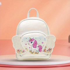 Love Heart Unicorn Backpack For Kids Sequin Kindergarten School Bag