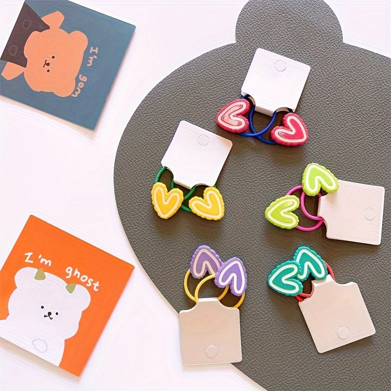 2pcs Love Shaped Hairpin Hair Rope Kids Hair Clip Hair Ties