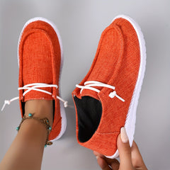 Women's Solid Low Top Sneakers Lightweight Casual Walking Shoes